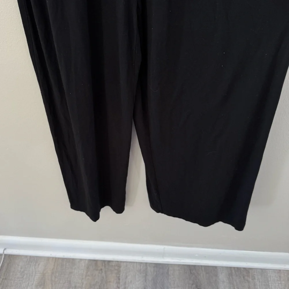 J Jill Wearever Black Side Tie Romper Wide Leg Short Sleeve Small - Picture 5 of 7